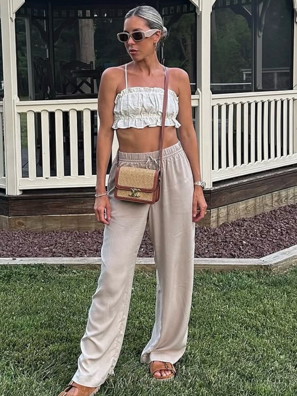 H&M Wide-Leg Drawstring Pants